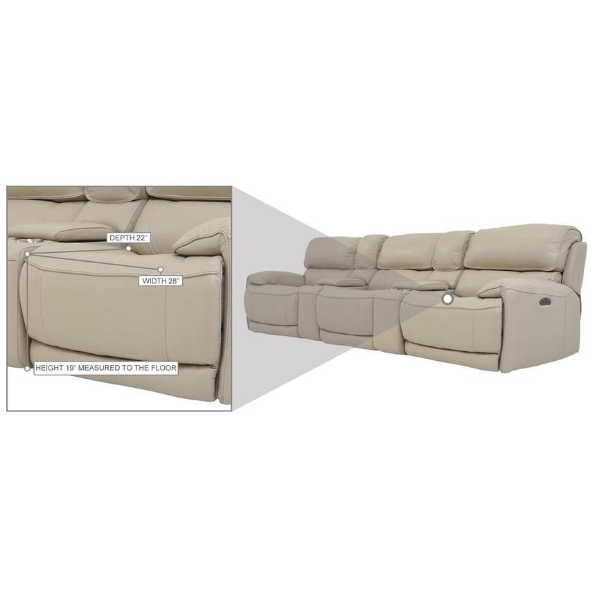 Cody Cream Home Theater Leather Seating with 5PCS/3PWR  alternate image, 9 of 9 images.