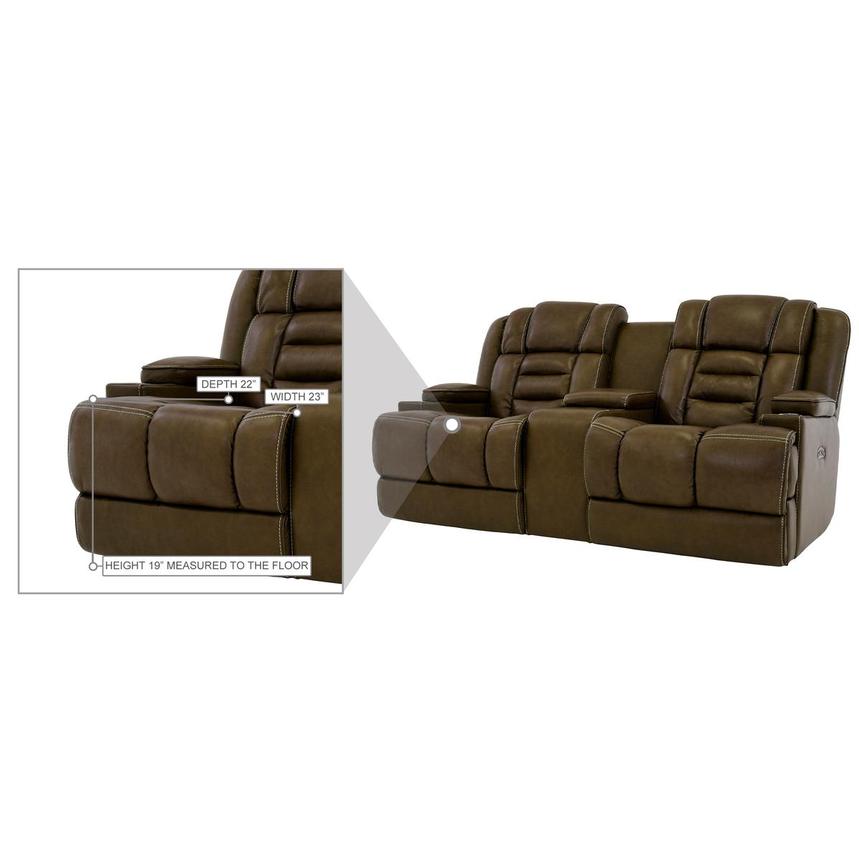 Damon Brown Leather Power Reclining Sofa w/Console  alternate image, 10 of 10 images.