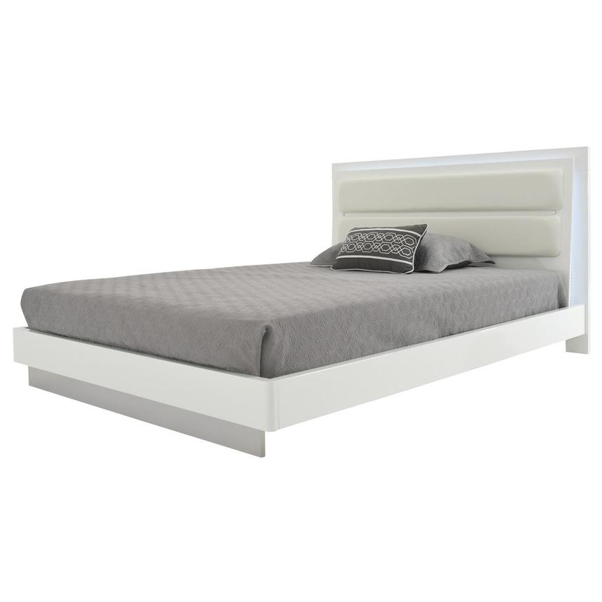 Ally White Queen Platform Bed  main image, 1 of 7 images.