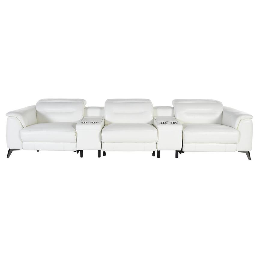 Anabel White Home Theater Leather Seating with 5PCS/3PWR  main image, 1 of 7 images.