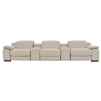 Gian Marco Light Gray Home Theater Leather Seating with 5PCS/3PWR