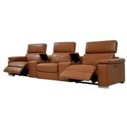 Charlie Tan Home Theater Leather Seating with 5PCS/2PWR  alternate image, 3 of 12 images.
