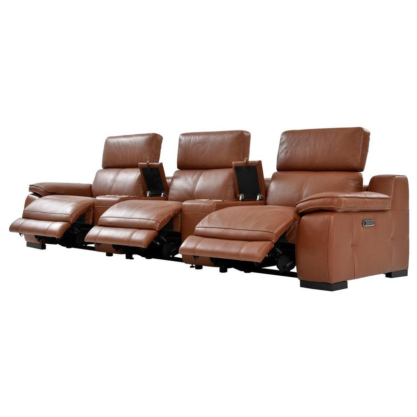 Gian Marco Tan Home Theater Leather Seating with 5PCS/3PWR  alternate image, 4 of 11 images.