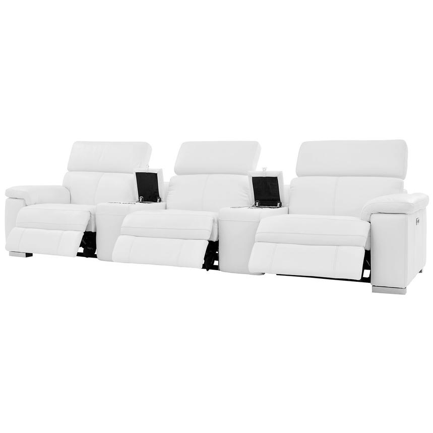 Charlie White Home Theater Leather Seating with 5PCS/3PWR  alternate image, 5 of 13 images.