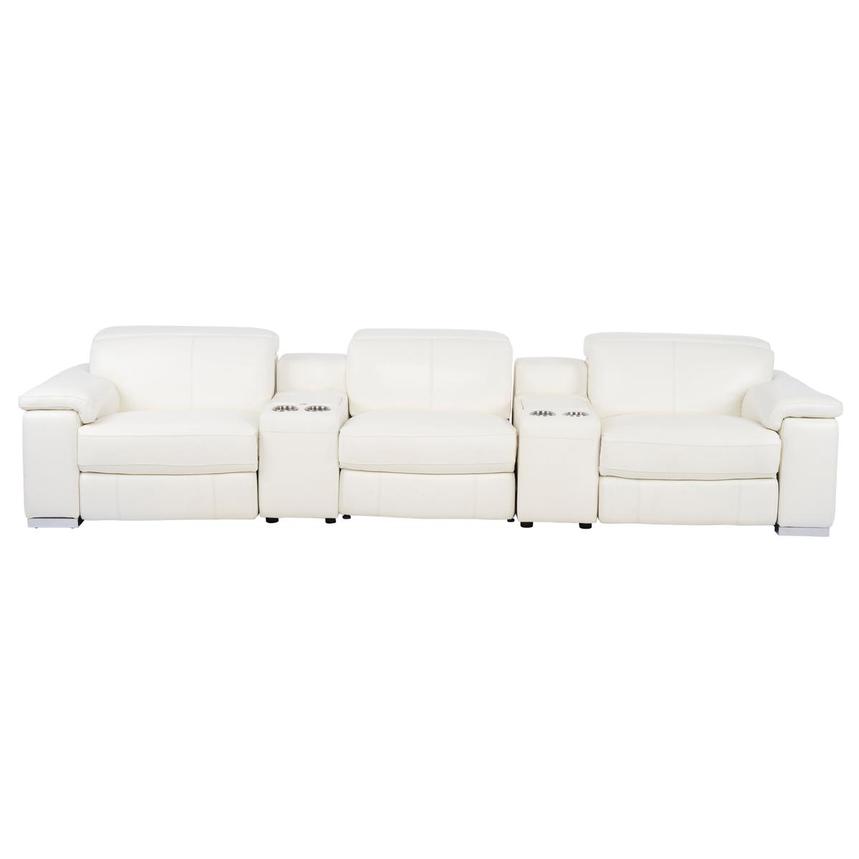 Charlie White Home Theater Leather Seating with 5PCS/3PWR main image, 1 of 11 images.