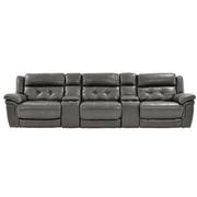 Stallion Gray Home Theater Leather Seating with 5PCS/3PWR  main image, 1 of 9 images.