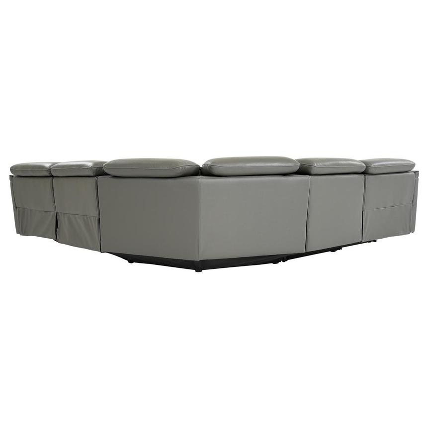 Austin Dark Gray Leather Power Reclining Sectional with 5PCS/3PWR  alternate image, 5 of 9 images.