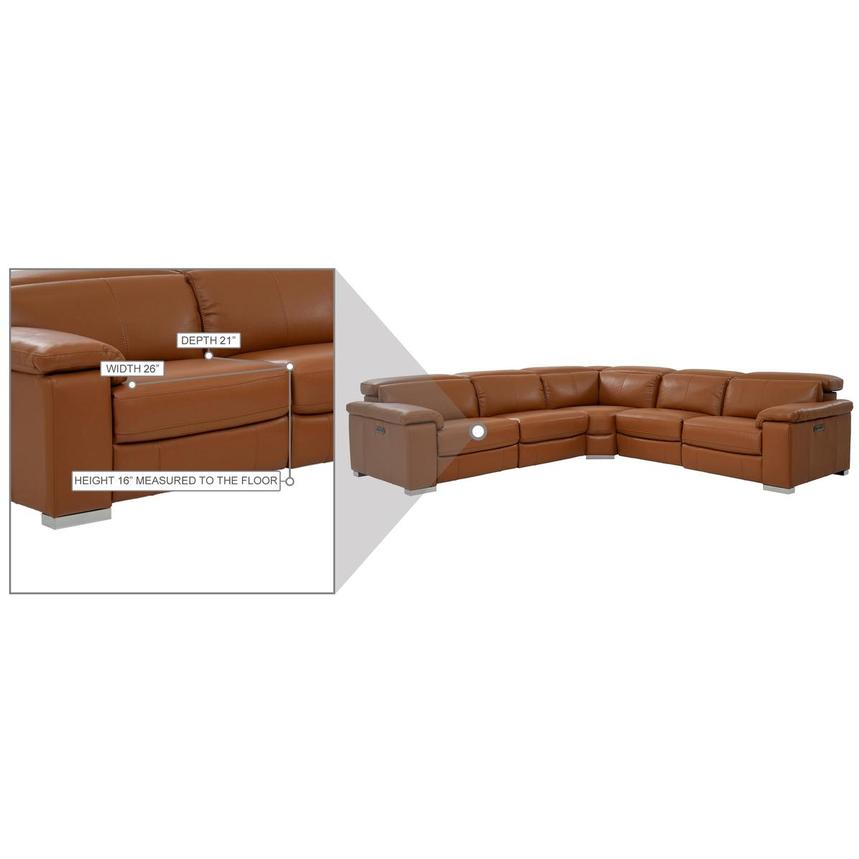 Charlie Tan Leather Power Reclining Sectional with 5PCS/3PWR  alternate image, 10 of 10 images.