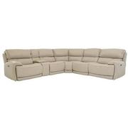 Cody Cream Leather Power Reclining Sectional with 6PCS/3PWR  main image, 1 of 9 images.