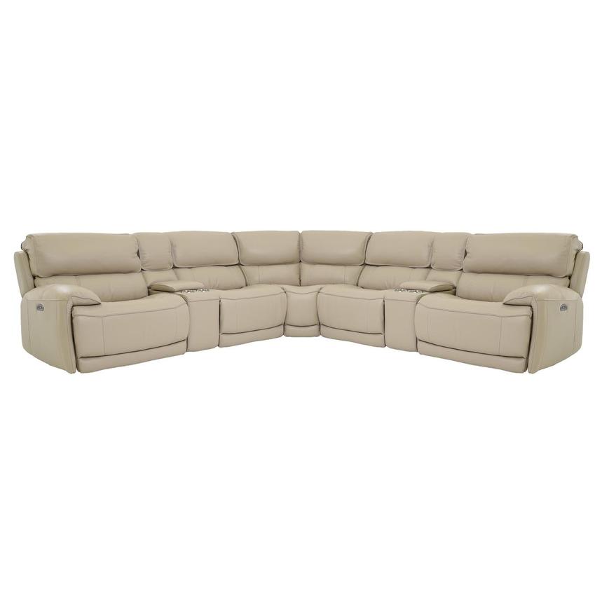 Cody Cream Leather Power Reclining Sectional with 7PCS/3PWR  main image, 1 of 8 images.