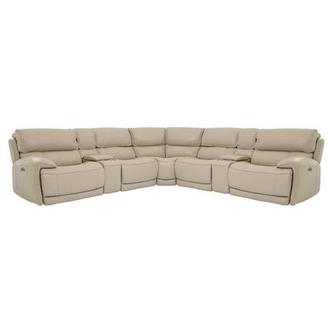 Cody Cream Leather Power Reclining Sectional with 7PCS/3PWR