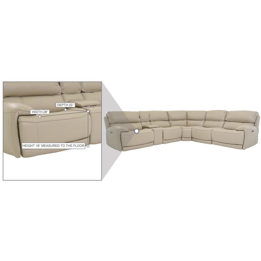 Cody Cream Leather Power Reclining Sectional with 6PCS/3PWR alternate image, 8 of 8 images.