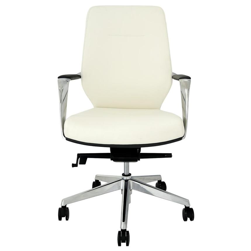 Yoshi White Low Back Desk Chair  main image, 1 of 8 images.