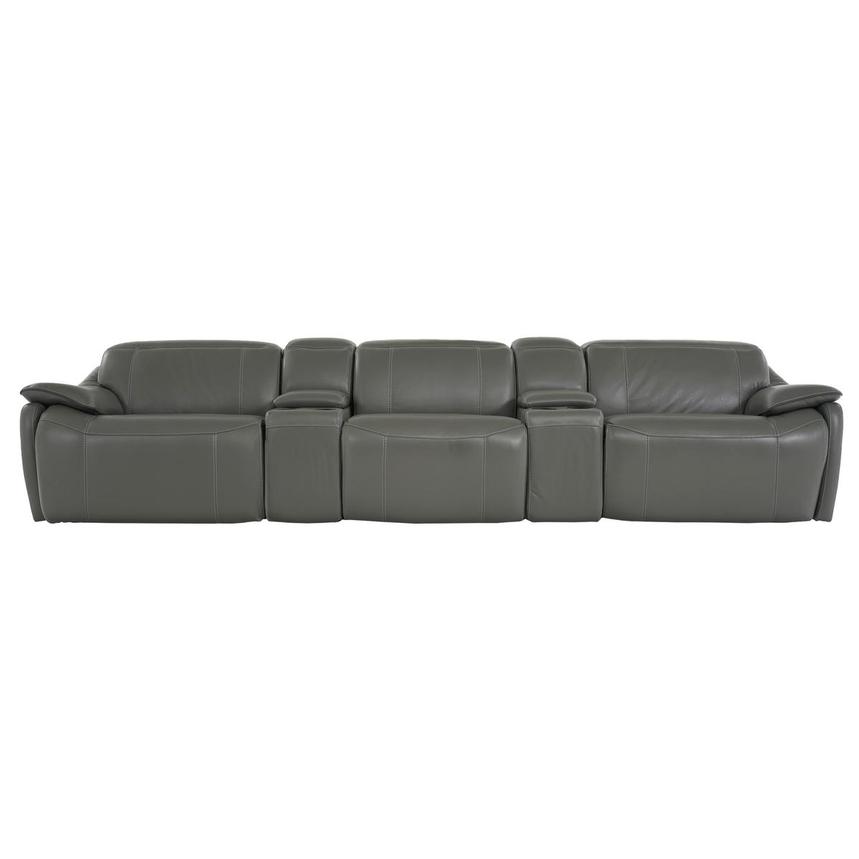 Austin Dark Gray Home Theater Leather Seating with 5PCS/3PWR  main image, 1 of 12 images.