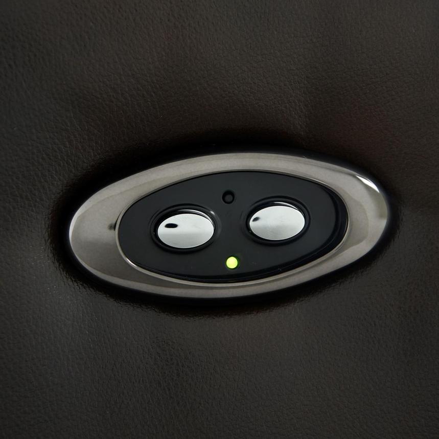 Lucca Brown Leather Power Glider Recliner  alternate image, 8 of 10 images.