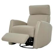 Lucca Cream Leather Power Glider Recliner  alternate image, 3 of 10 images.