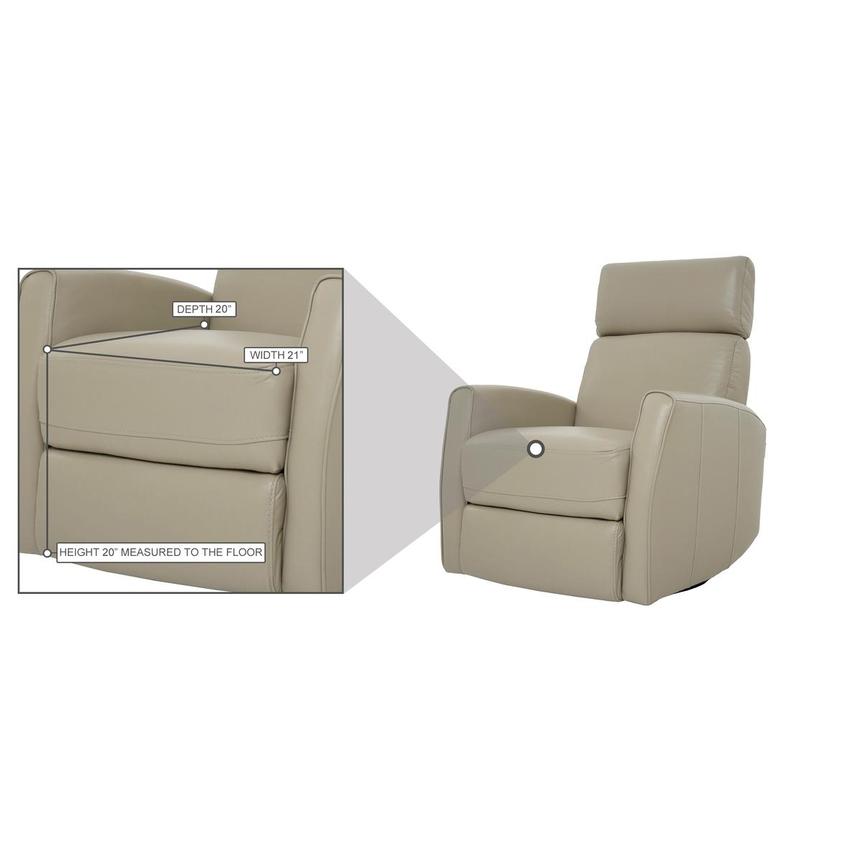 Lucca Cream Leather Power Glider Recliner  alternate image, 10 of 10 images.
