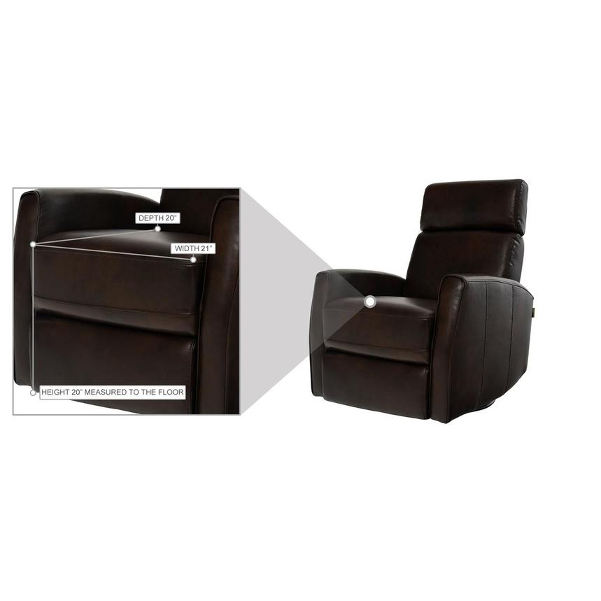 Lucca Brown Leather Power Swivel Glider Recliner  alternate image, 10 of 10 images.
