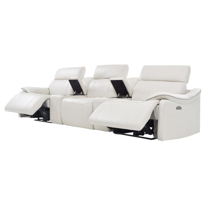 Austin Light Gray Home Theater Leather Seating with 5PCS/2PWR  alternate image, 4 of 11 images.