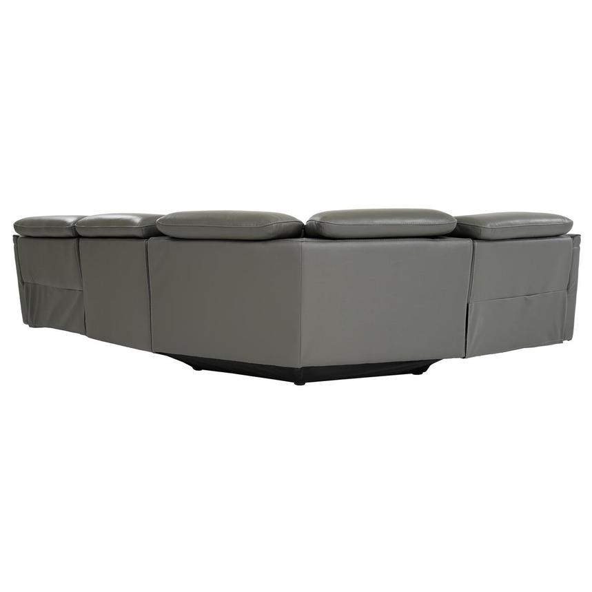 Austin Dark Gray Leather Power Reclining Sectional with 4PCS/2PWR  alternate image, 5 of 9 images.