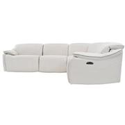 Austin Light Gray Leather Power Reclining Sectional with 5PCS/2PWR  alternate image, 4 of 9 images.