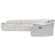 Austin Light Gray Leather Power Reclining Sectional with 6PCS/2PWR  alternate image, 4 of 10 images.