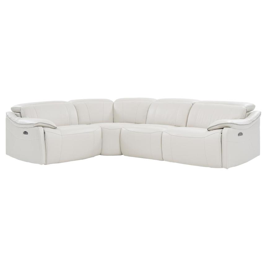 Austin Light Gray Leather Power Reclining Sectional with 4PCS/2PWR  main image, 1 of 9 images.