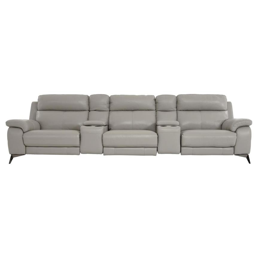 Barry Gray Home Theater Leather Seating with 5PCS/2PWR  main image, 1 of 14 images.