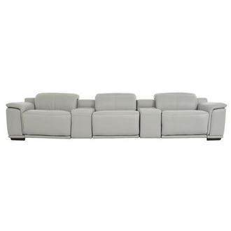 Davis 2.0 Light Gray Home Theater Leather Seating with 5PCS/2PWR