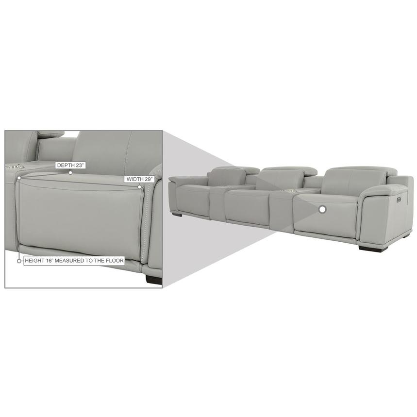 Davis 2.0 Silver Home Theater Leather Seating with 5PCS/2PWR  alternate image, 11 of 11 images.