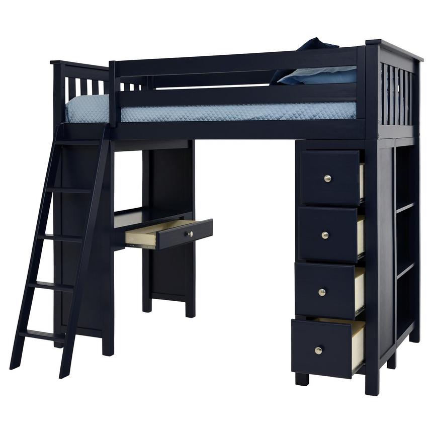 Haus Blue Twin Loft Bed w/Desk & Chest  alternate image, 6 of 14 images.