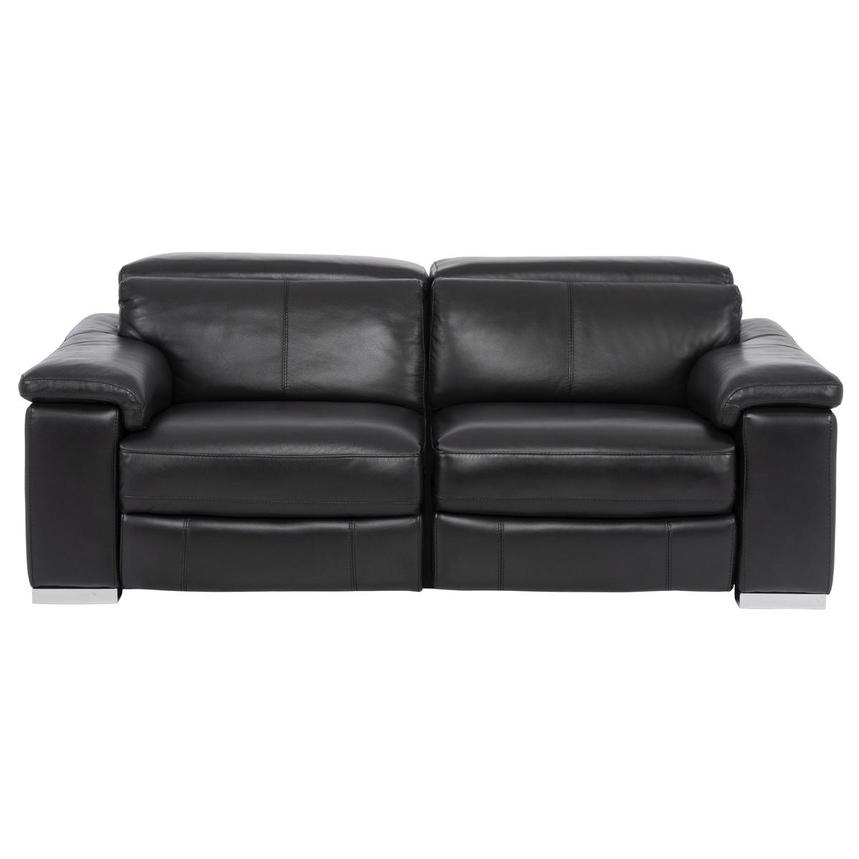 Charlie Black Leather Power Reclining Loveseat  main image, 1 of 8 images.