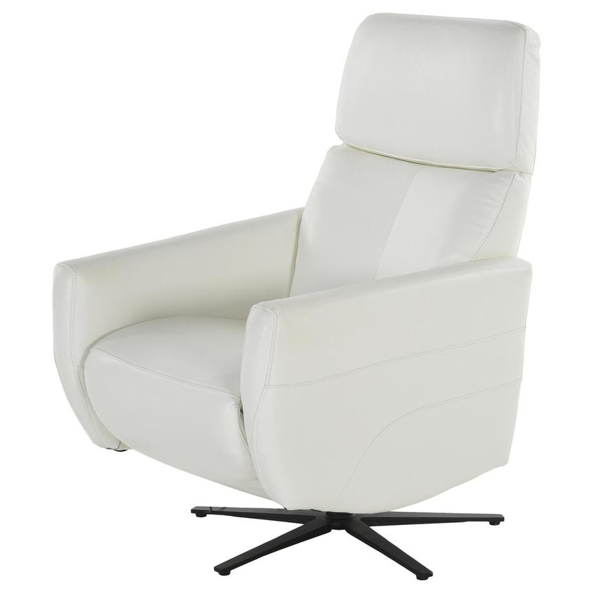 Kirk White Leather Power Recliner  main image, 1 of 6 images.