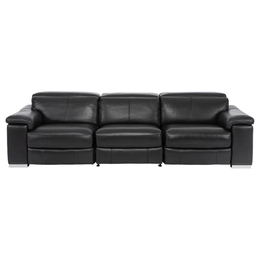 Charlie Black Leather Power Reclining Sofa  main image, 1 of 8 images.