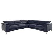 Anabel Blue Leather Power Reclining Sectional with 5PCS/2PWR  main image, 1 of 9 images.