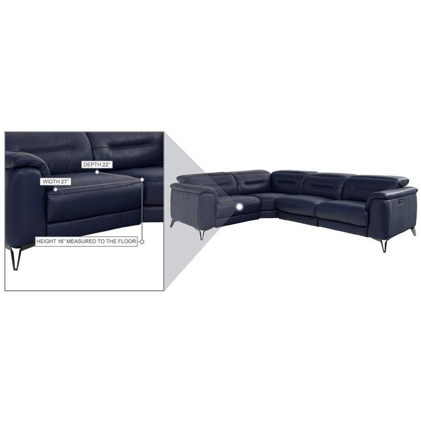 Anabel Blue Leather Power Reclining Sectional with 4PCS/2PWR  alternate image, 10 of 11 images.