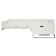 Anchi White Leather Power Reclining Sectional with 5PCS/3PWR  alternate image, 4 of 11 images.