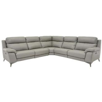 Barry Gray Leather Power Reclining Sectional
