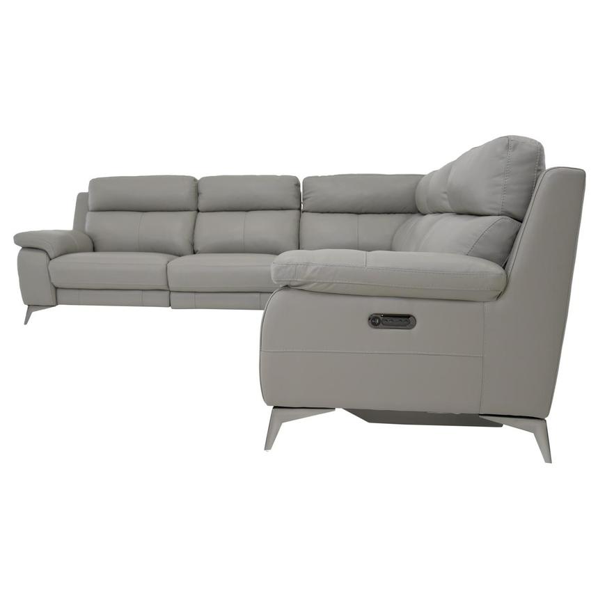 Barry Gray Leather Power Reclining Sectional with 5PCS/2PWR  alternate image, 5 of 12 images.
