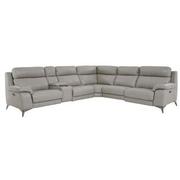Barry Gray Leather Power Reclining Sectional with 6PCS/3PWR  main image, 1 of 14 images.