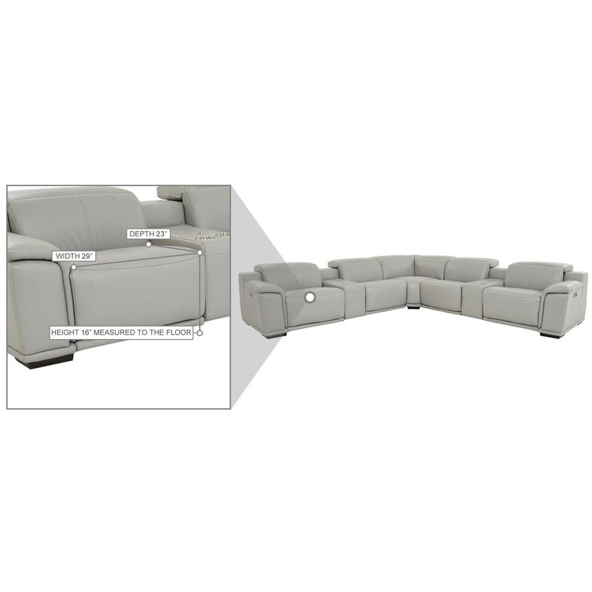 Davis 2.0 Light Gray Leather Power Reclining Sectional with 7PCS/3PWR  alternate image, 11 of 11 images.