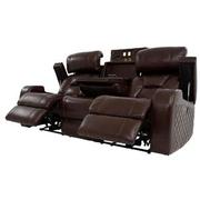 Gio Brown Leather Power Reclining Sofa  alternate image, 3 of 18 images.