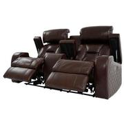 Gio Brown Leather Power Reclining Sofa w/Console  alternate image, 3 of 15 images.
