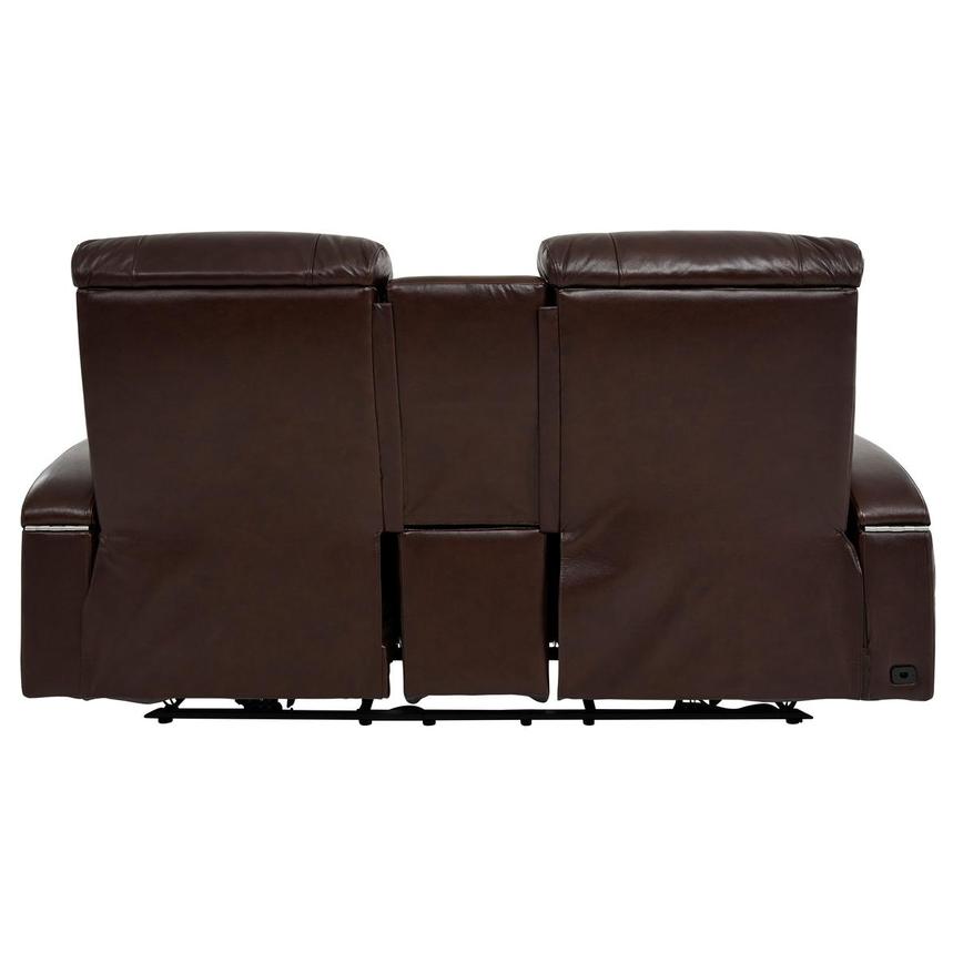 Gio Brown Leather Power Reclining Sofa w/Console  alternate image, 5 of 15 images.