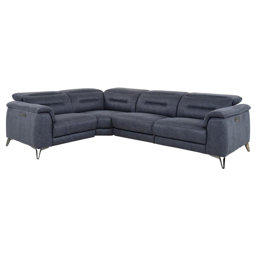 Claribel II Blue Power Reclining Sectional with 4PCS/2PWR  main image, 1 of 11 images.