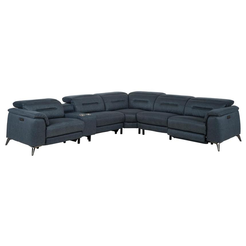 Claribel II Blue Power Reclining Sectional with 6PCS/3PWR  main image, 1 of 11 images.