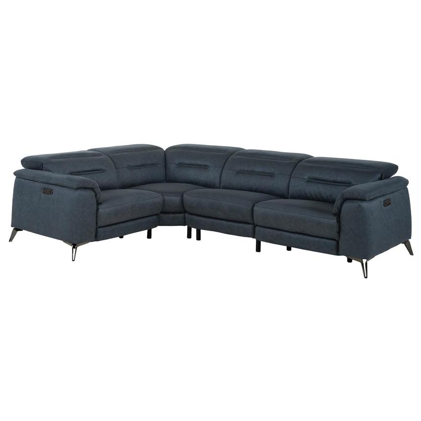 Claribel II Blue Power Reclining Sectional with 4PCS/2PWR  main image, 1 of 9 images.