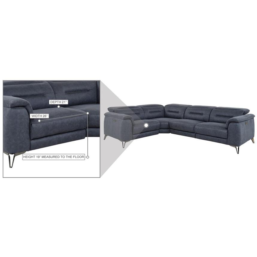 Claribel II Blue Power Reclining Sectional with 4PCS/2PWR  alternate image, 10 of 11 images.