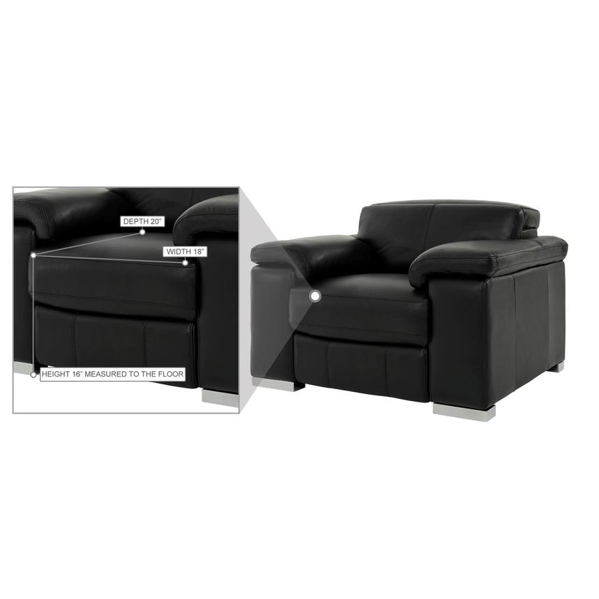Charlie Black Leather Power Recliner alternate image, 11 of 12 images.