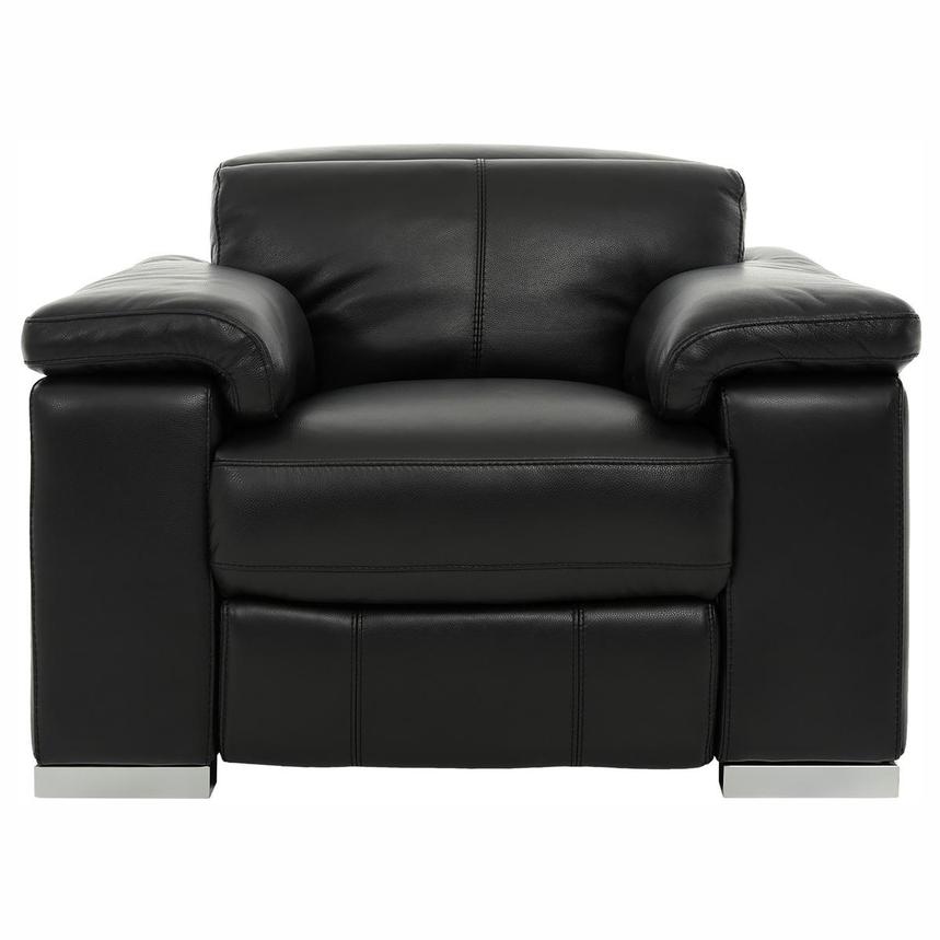 Charlie Black Leather Power Recliner main image, 1 of 12 images.